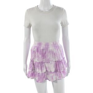 Generation Love Womens Peasant Mini Skirt Purple Cotton Size XS